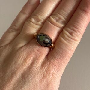 Swarovski Vanilla Jet Rosegold Ring Size 58